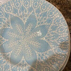 Viva by Vietri Lace Aqua Dinner & Dessert Plates (10 of each)